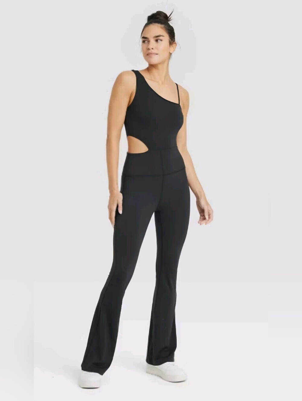 JoyLab Black One-Shoulder Cutout Jumpsuit